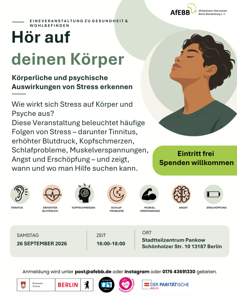 Einladung zu einer Veranstaltung der Gesundheit und des Wohlbefindens von AfEBB e.V. am 26.09.2026